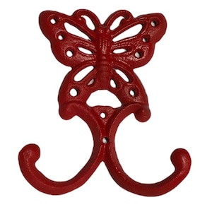 Cast Iron Red Butterfly hook Coat/Towel Hook