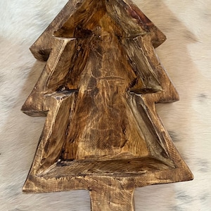 Christmas Tree Dough Bowl/Large Rustic Christmas /Holiday Christmas Tree Bowl/Unique Wooden Dough Bowl/Decorative Christmas Dough Bowl