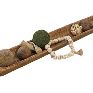 Hand Carved 30 Inch Baguette Bowl/Extra Long Rustic Dough Bowl/Wedding Decor/Long Narrow Wooden Bowl