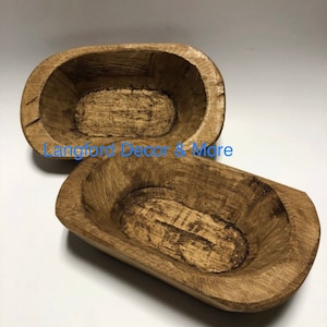 Mini Hand Carved Dough Bowl - Brown