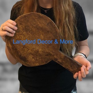 Hand Carved Rustic Round Cheese Board/Bread Board