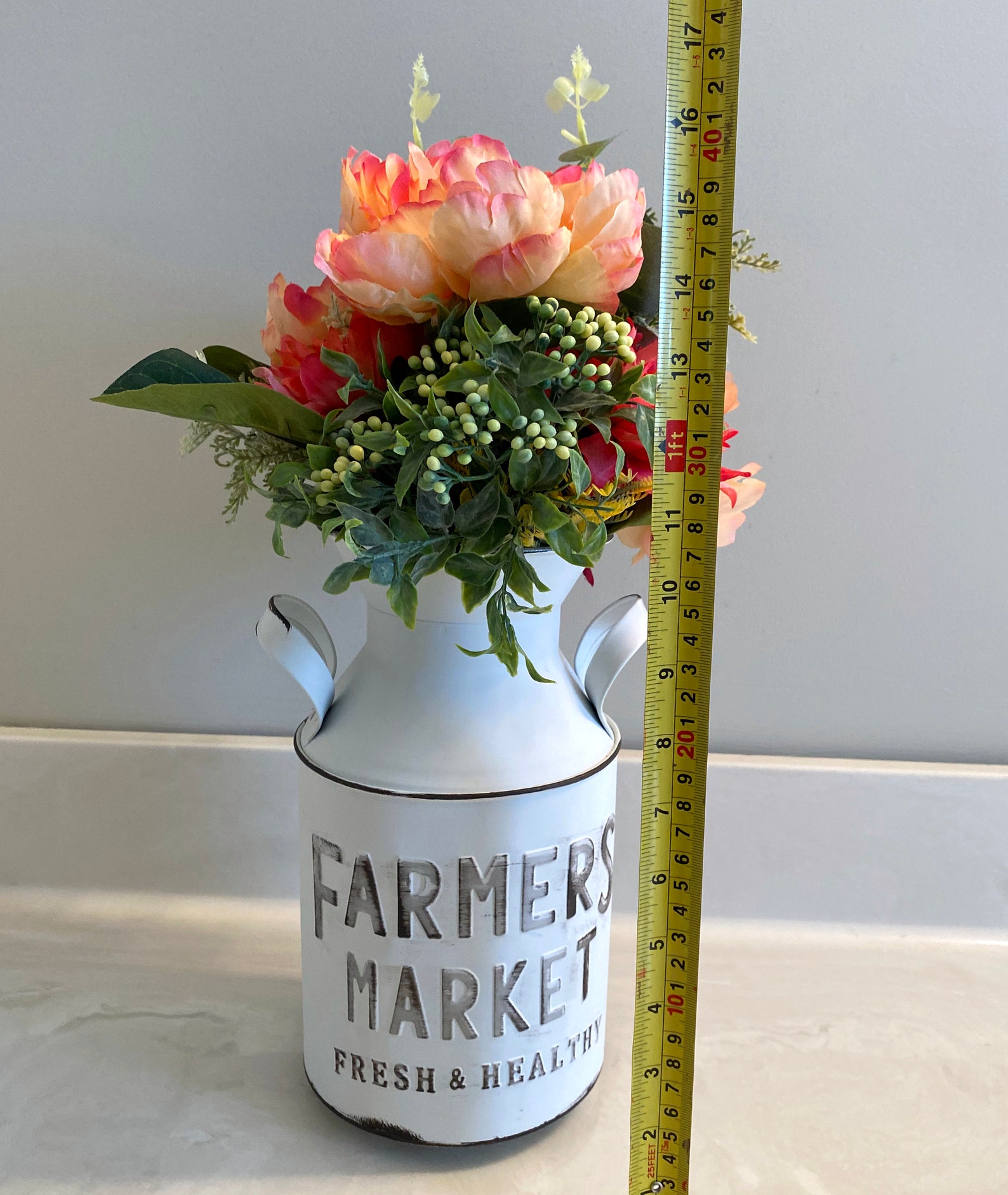 Rustic Milk Jug Floral Arrangement Etsy
