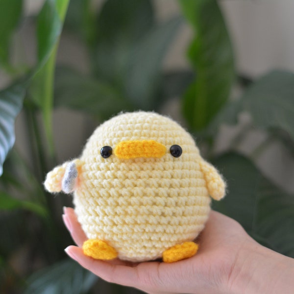 Crochet Duck With Knife Meme Plush - Cute and funny gift, handmade amigurumi