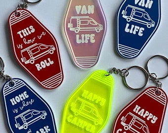 Van Life Keychain, Retro Motel Keychain, Sprinter, Van Conversion, Camper Van