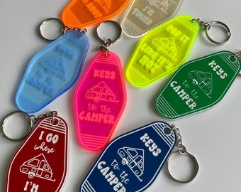 A-Frame Camper Pop-Up Retro Motel Keychain