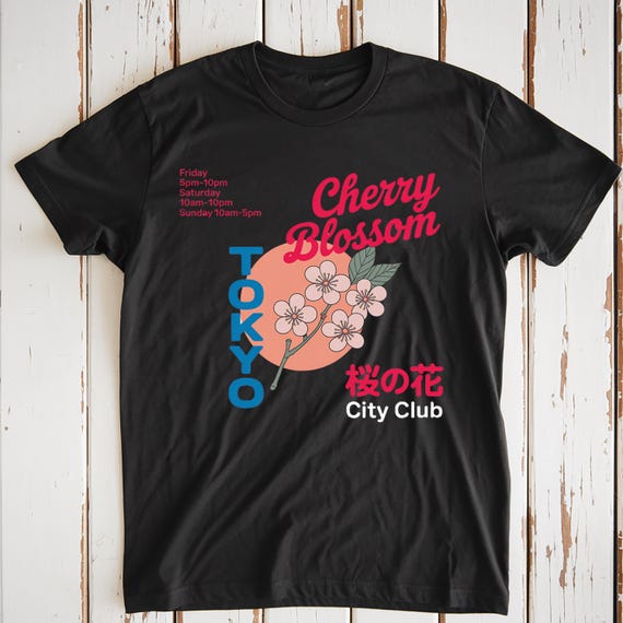 Cherry Blossom Tokyo T-shirt: Japanese Streetwear Graphic Tee - Etsy