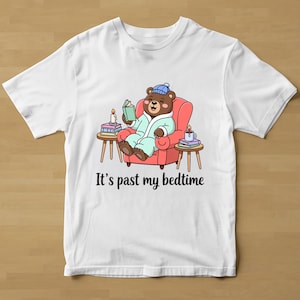 It’s Past My Bedtime Shirt, Funny Sleepy Bear Sweater, Meme Shirt, Trendy Unisex, Booklover Gift, Cute, Cozy, Comfy, Unisex Tee, Funny Shirt
