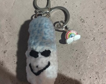 Chunky Crochet Chill Pill Keyring | Stuffed Capsule Bag Charm (UK)