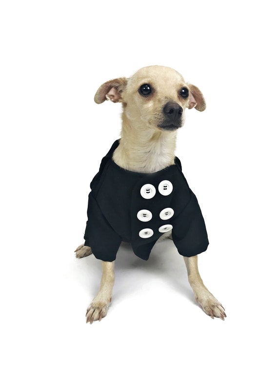 Elegant Black Dog Trench Coat With Polka Dot Inner Lining India Dog Trench Coat With Polka Dot, Dog Trench Coat Costume