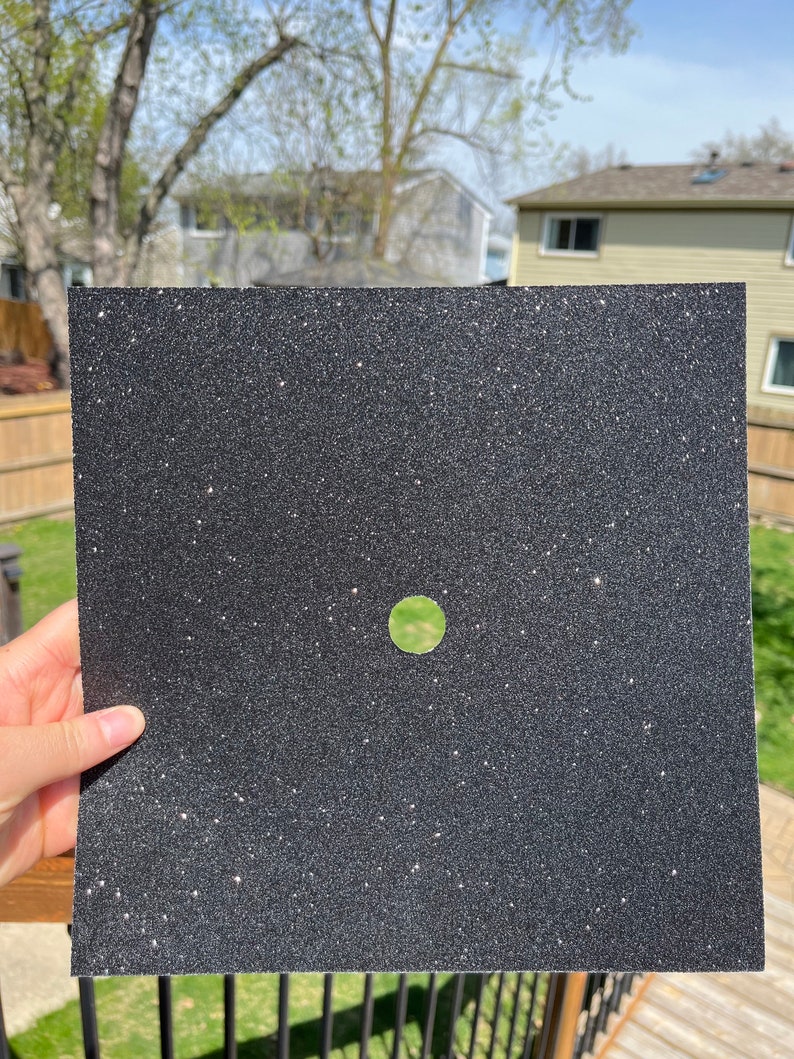 Glitter Cardstock Graduation Cap Topper Base Black Etsy
