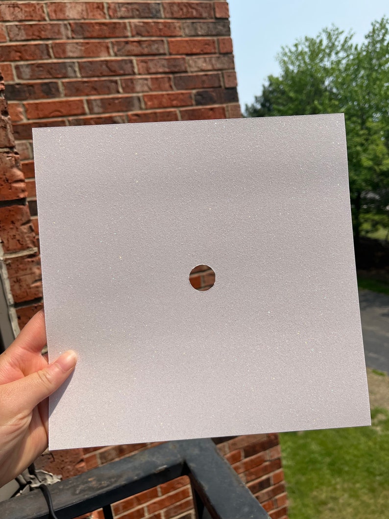 Glitter Cardstock Graduation Cap Topper Base White Etsy