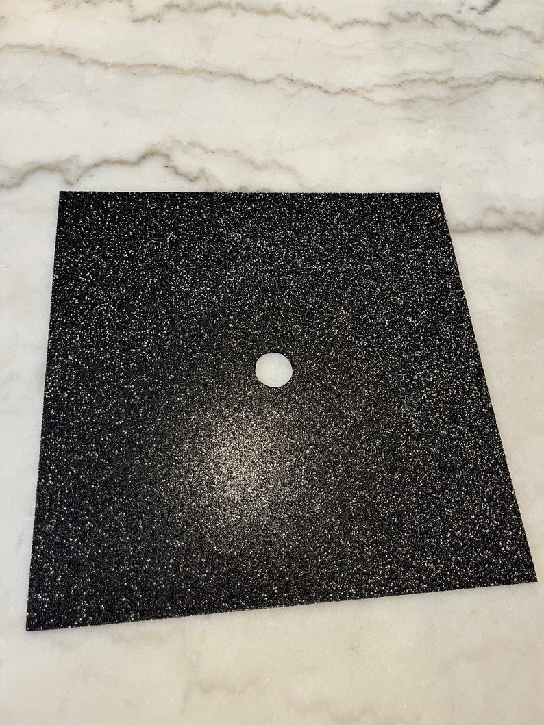 Glitter Cardstock Graduation Cap Topper Base Black Etsy