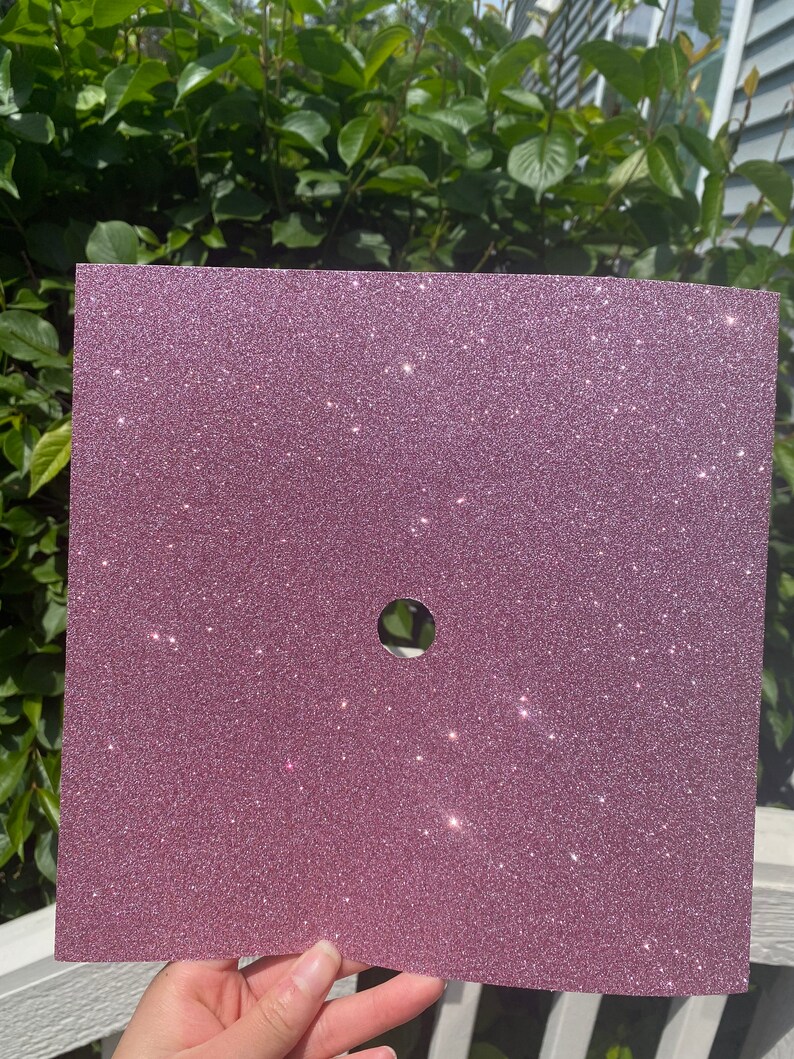 Glitter Cardstock Graduation Cap Topper Base Rose Pink Etsy
