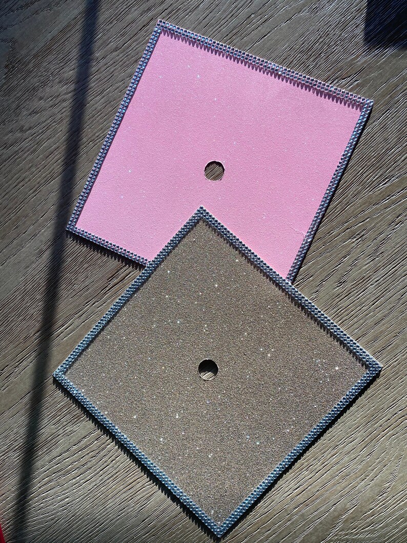 Glitter Cardstock Graduation Cap Topper Base Champagne Etsy