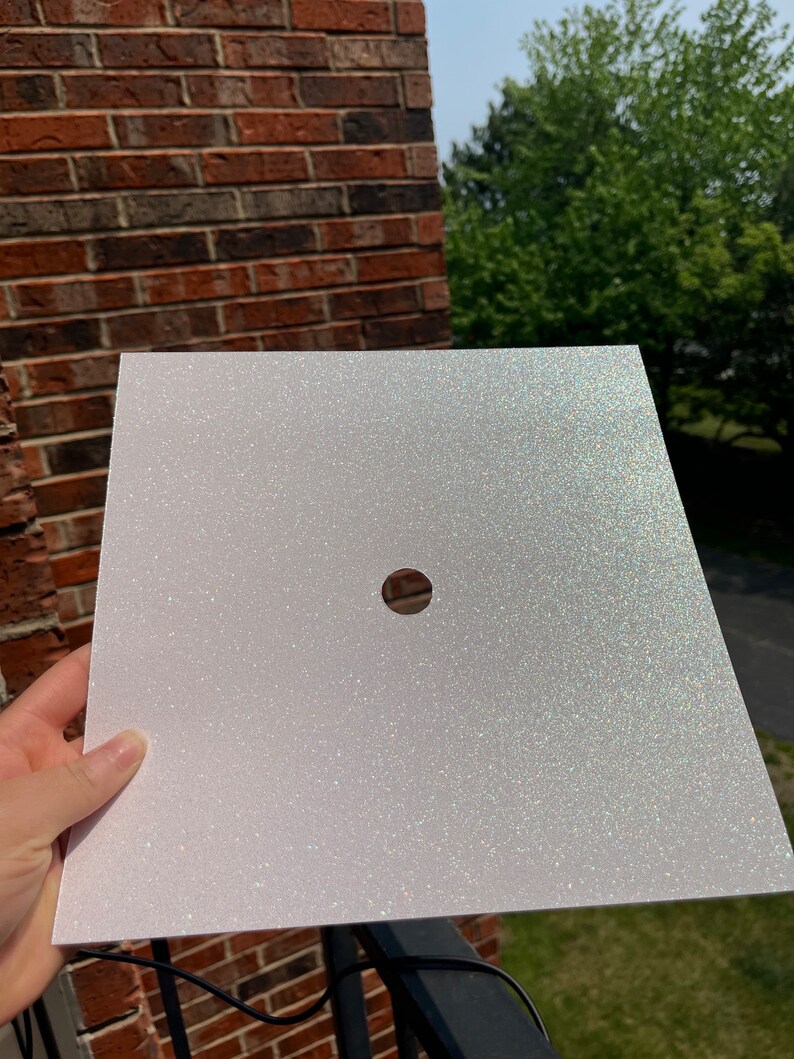 Glitter Cardstock Graduation Cap Topper Base White Etsy