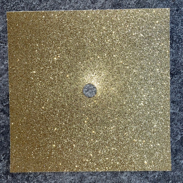 Glitter Cardstock Graduation Cap Topper Base | Yellow gold