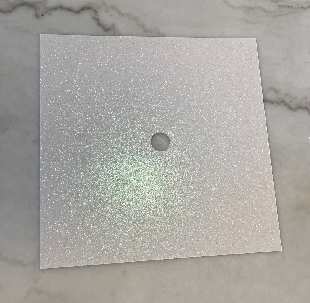 Glitter Cardstock Graduation Cap Topper Base White Etsy