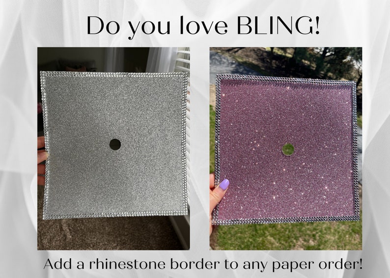 Glitter Cardstock Graduation Cap Topper Base White Etsy