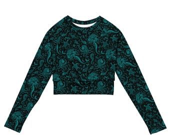 Dark Mermaid Recycled long-sleeve crop top