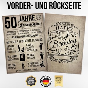 50. Geburtstag Geschenk | 50 Jahre Geburtstagsgeschenk personalisiert | Jahrgang 1976 Geschenkidee Geburtstagskarte image 2