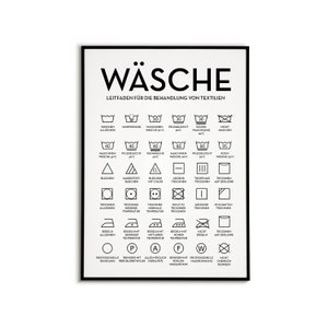 Wäsche Poster Waschraum Wandbild Hauswirtschaftsraum Wanddeko Einzugsgeschenk Bild