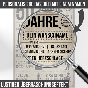 50. Geburtstag Geschenk | 50 Jahre Geburtstagsgeschenk personalisiert | Jahrgang 1976 Geschenkidee Geburtstagskarte image 3