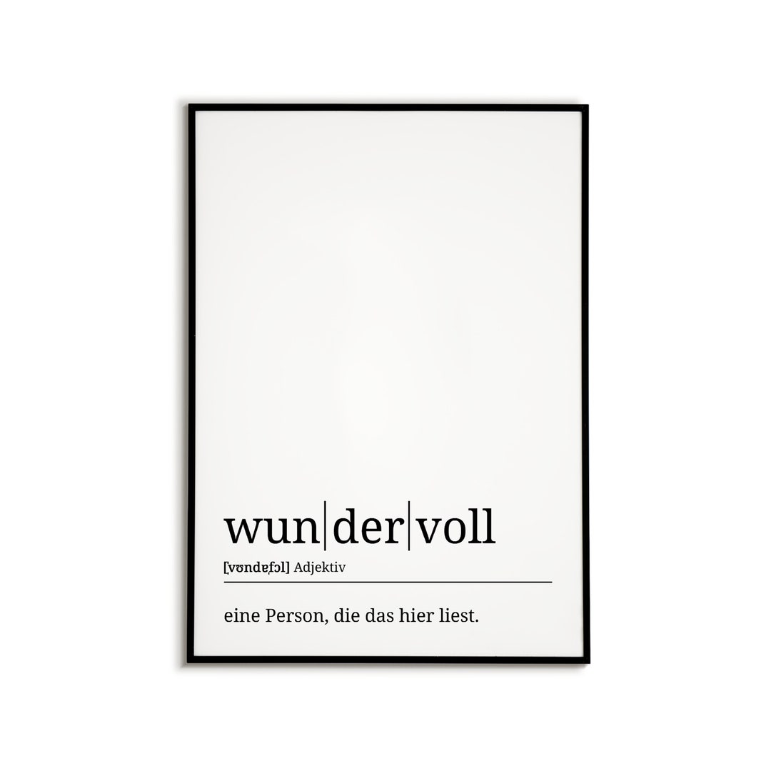 Wundervoll Poster Definition Wandbild Wohnzimmer Küche Etsy