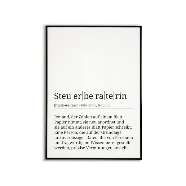 Steuerberaterin Poster Definition