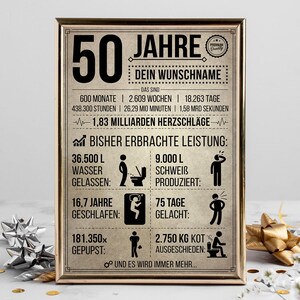 50. Geburtstag Geschenk | 50 Jahre Geburtstagsgeschenk personalisiert | Jahrgang 1976 Geschenkidee Geburtstagskarte image 5