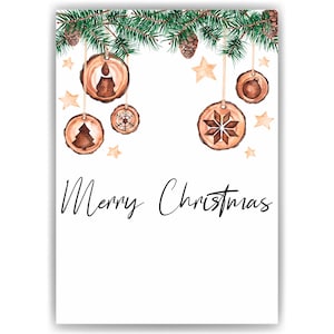 Merry Christmas Christbaumkugeln Weihnachten DIN A4 Weihnachtsposter Weihnachtsdeko Wandbild 1er Set