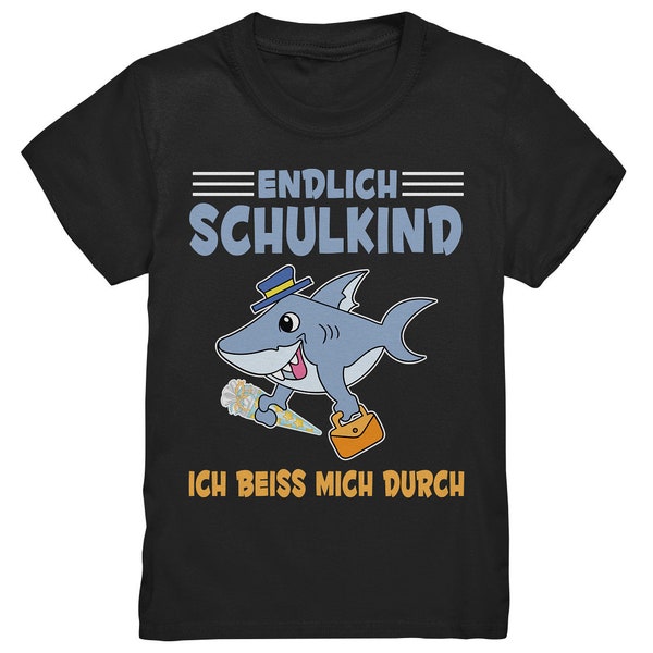 SCHULKIND Hai T-Shirt Einschulung Geschenk 2022 Schulanfang Outfit