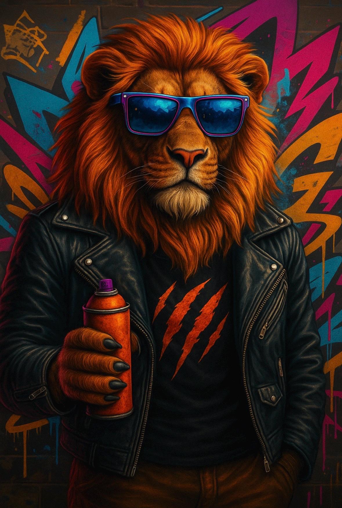 ストリートアート  ポケ●ンパロディ Lion Gones A punk rock lovin lion with the horns for Cam! 🦁