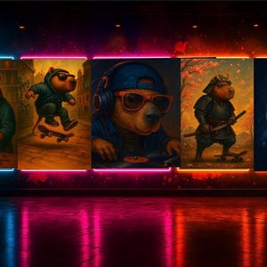 Capybara Crew – Vol. 2 | Funny Sporty & Quirky Capybara Wall Art Bundle | Digital Download Prints for Animal Lovers