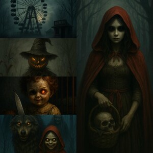 Twisted Fairytales – Creepy Dark Fantasy Wall Art Bundle (Set of 5)