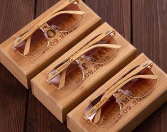 Regalos para padrinos de boda, gafas de sol de madera personalizadas, gafas de sol personalizadas para hombre, idea de regalo para padrinos de boda, propuesta para padrinos de boda, regalo para el padrino, regalo para el novio