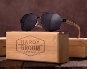 Gafas de sol personalizadas con caja de madera, regalos para padrinos de boda, regalo para padrino, propuesta para padrino, regalo para el padrino, regalo para el novio, regalo para despedida de soltero