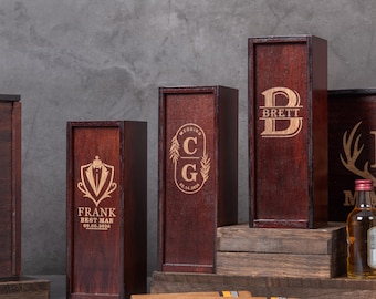 Laser Engraved Proposal Box, Personalized Wooden Groomsmen Gift Box,