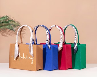 Personalisierte Filz Tasche für Frauen, Schultertasche, Strand Tragetaschen, Brautjungfer Geschenke, Brautparty Geschenke, Trauzeugin Geschenk, Mutter Geschenke