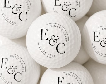Personalized Wedding Golf Balls, Custom Monogram Bulk Wedding Favors
