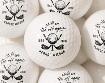 Personalized Memorial Golf Ball Favor Custom Funeral Gift Custom Bulk Memorial Favors Golf Ball Celebration of Life Memento Funeral Service