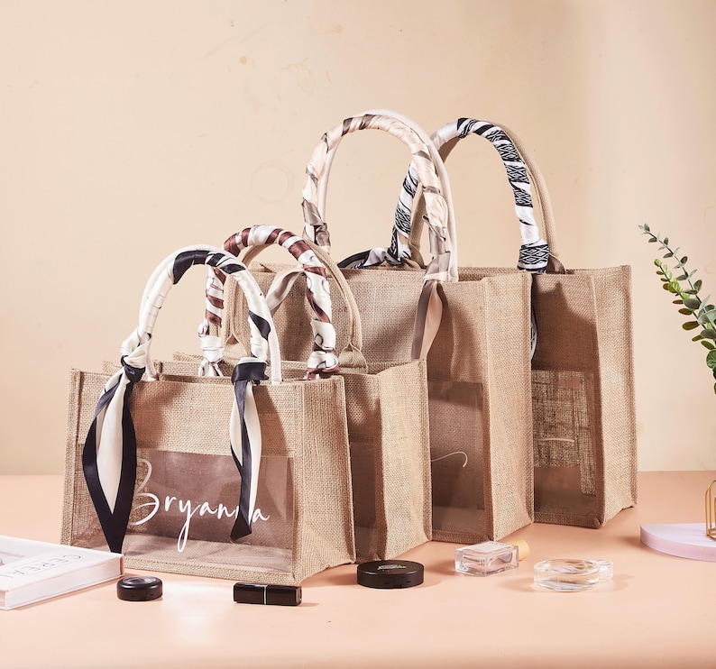 Personalized Bridesmaid Burlap Gift Bags