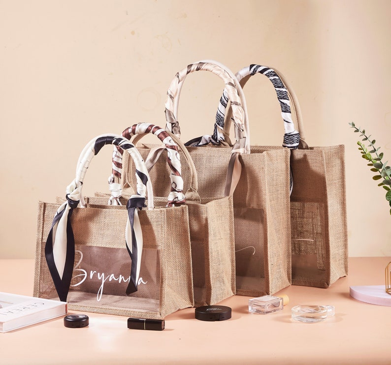 Personalized Bridesmaid Burlap Gift Bags