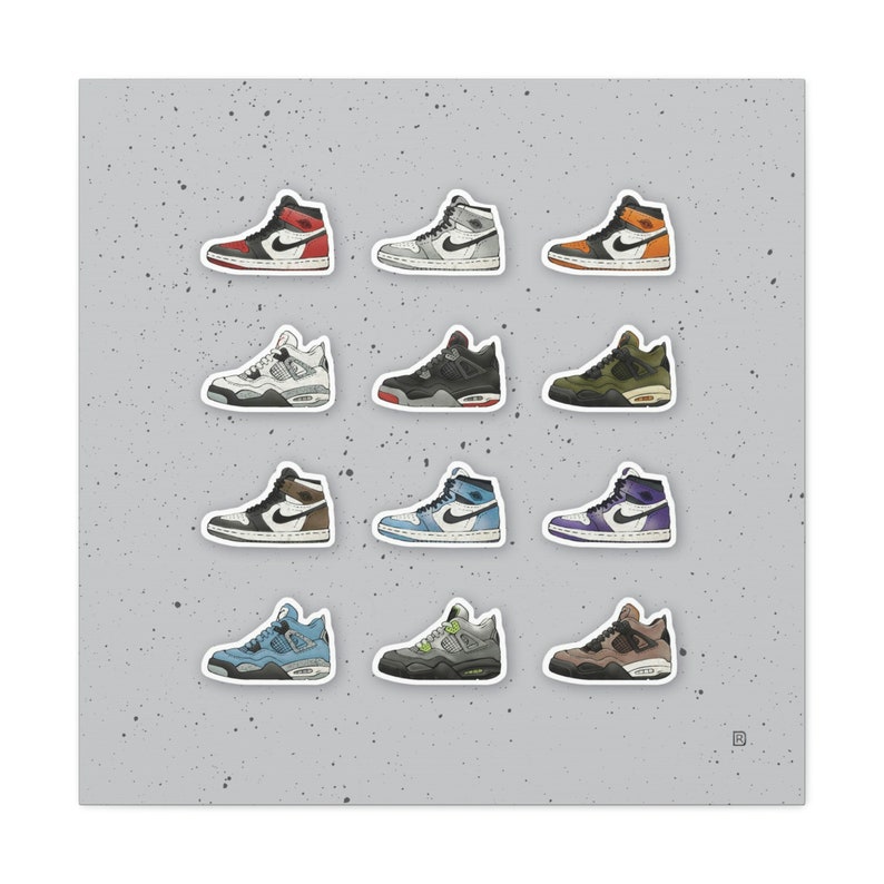 Jordan 1 and Jordan 4 Canvas Gallery Wrap Etsy