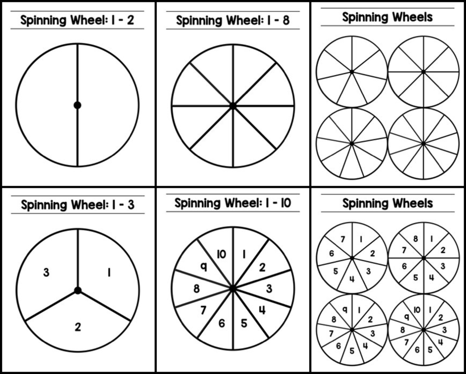 Game Board Spinner Printable Bundle Etsy