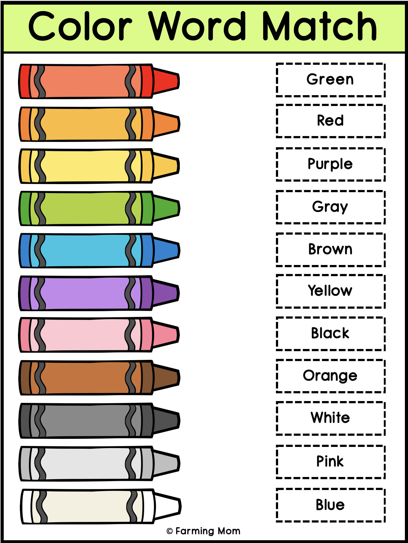 Color Flash Cards & Word Charts | Etsy