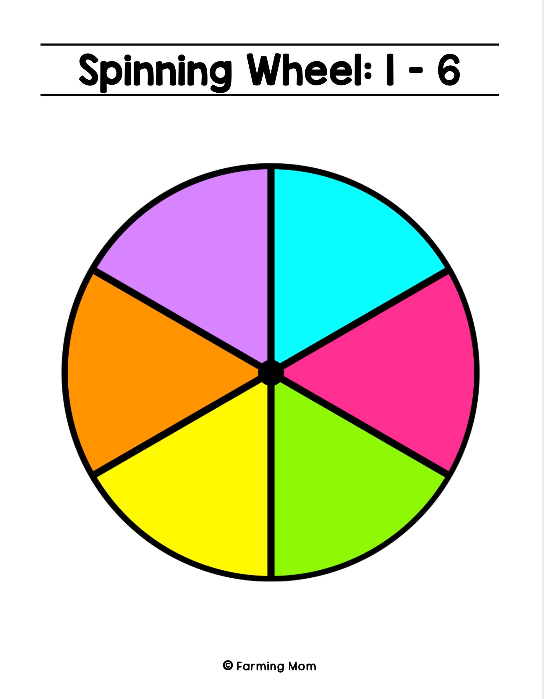 Spinning Wheels Printable Game Board Spinners | Etsy