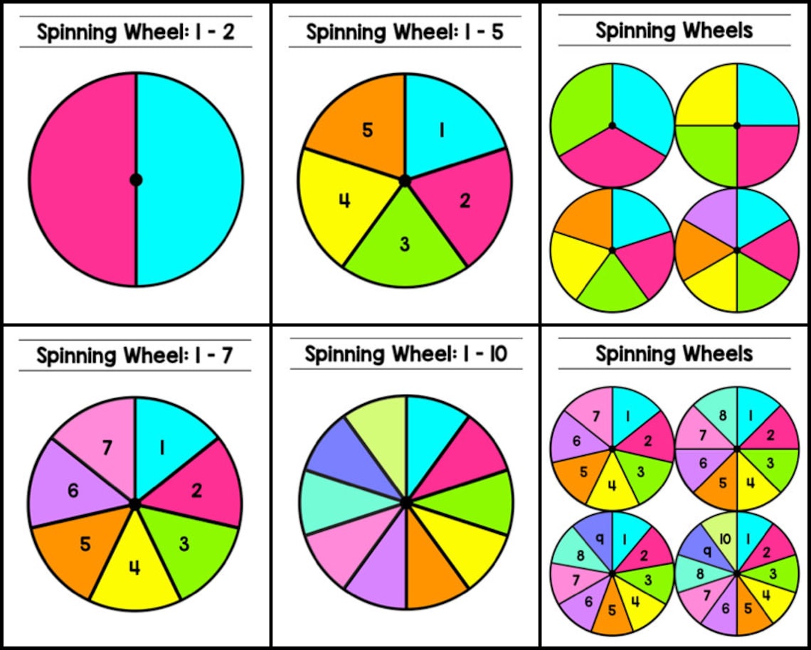Game Board Spinner Printable Bundle - Etsy
