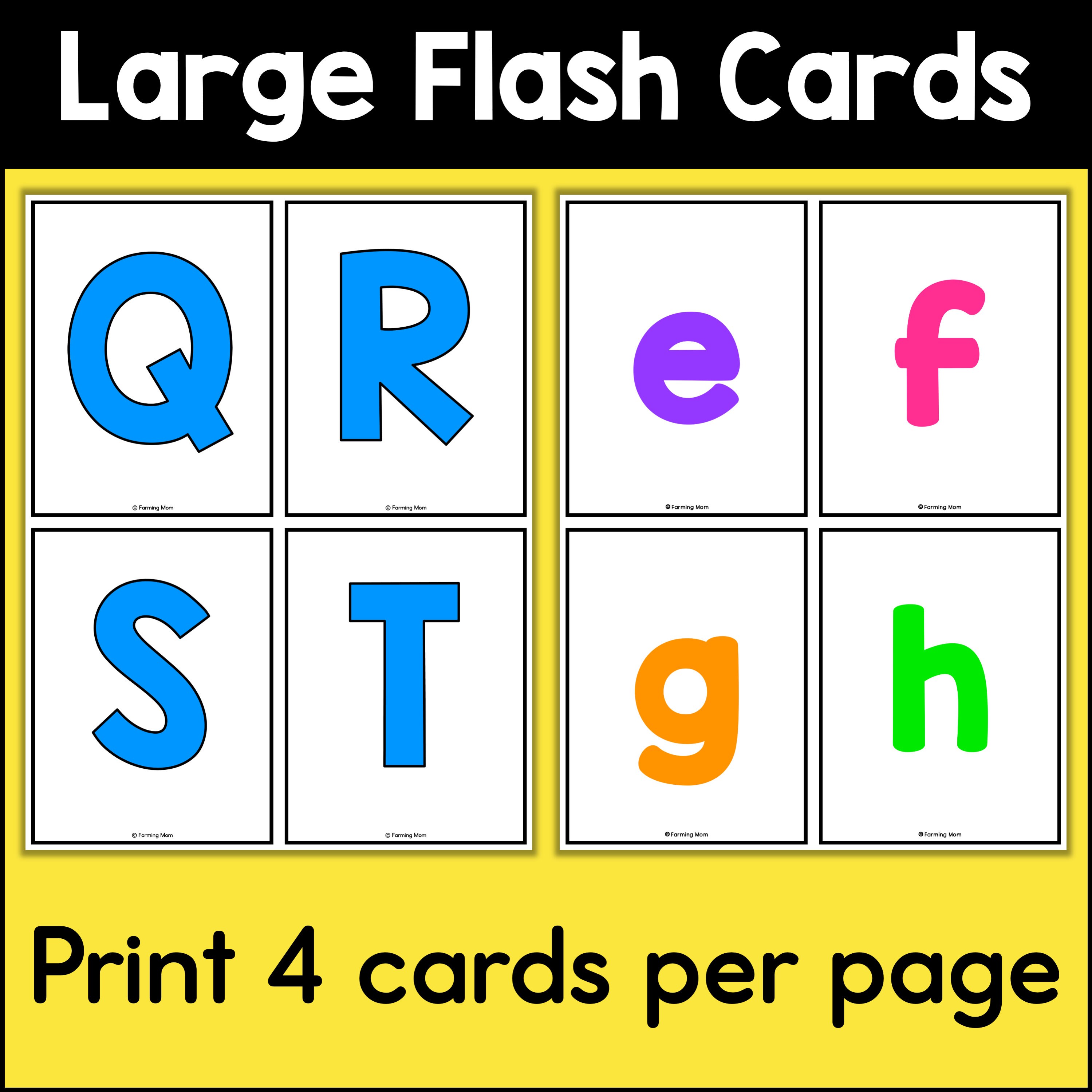 Alphabet Flashcards Printable A to Z Letter Flash Cards for Etsy UK