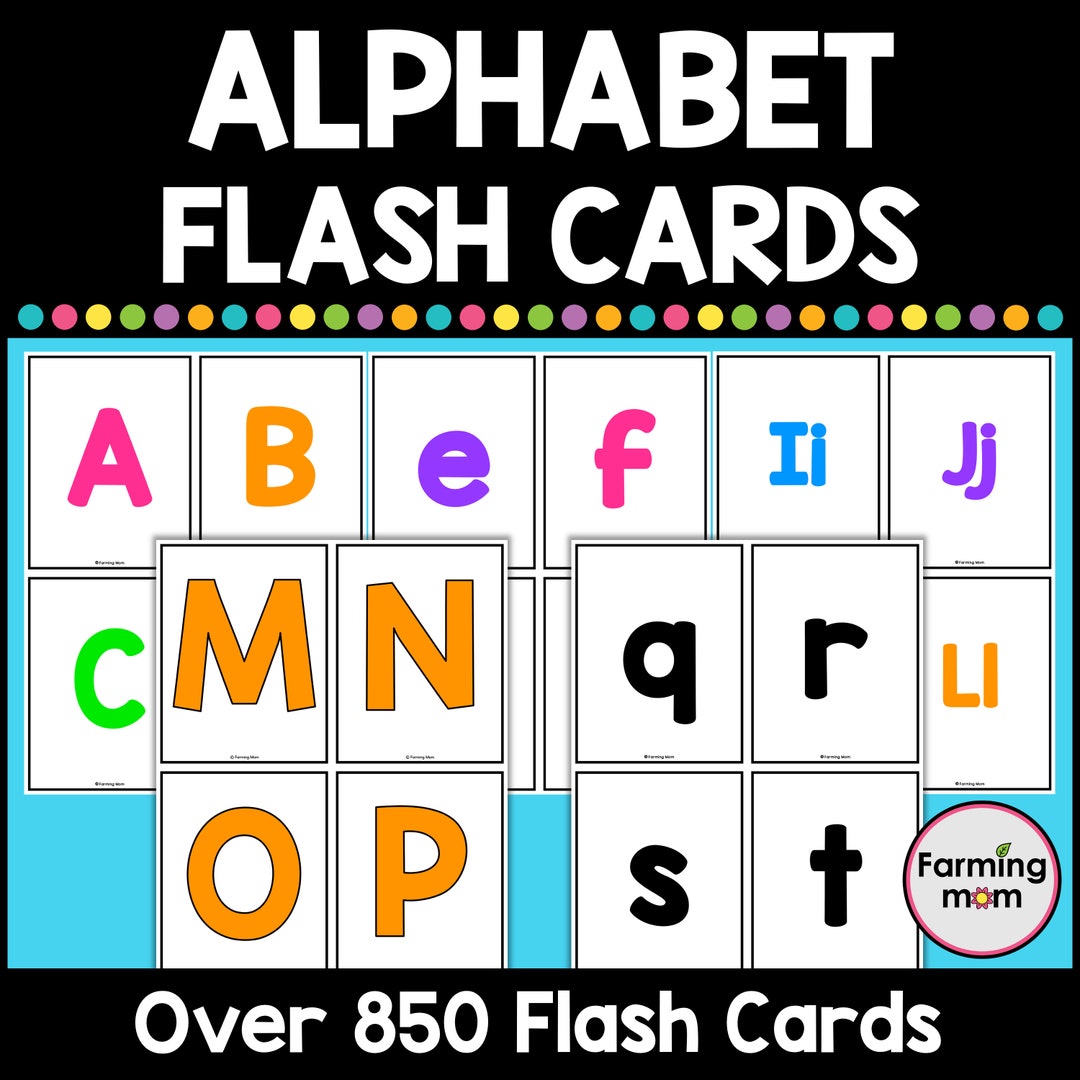 Alphabet Flashcards Printable A to Z Letter Flash Cards for Kids - Etsy