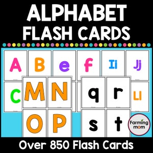 Alphabet Flashcards Printable A to Z Letter Flash Cards for Kids